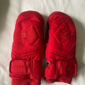 Bogner Bright Red Quilted Mittens